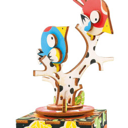 Деревянный 3D конструктор - музыкальная шкатулка Robotime "Song of Bird and Tree" - AM301