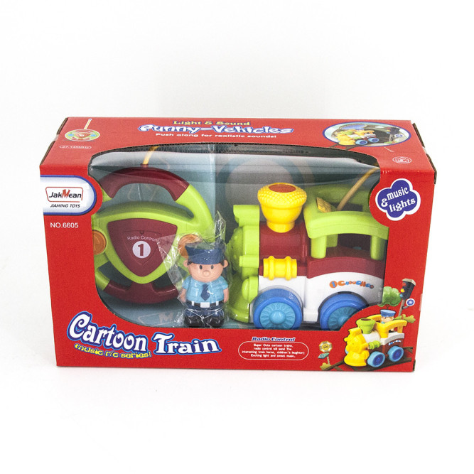 Детский зеленый радиоуправляемый паровоз  - 6605