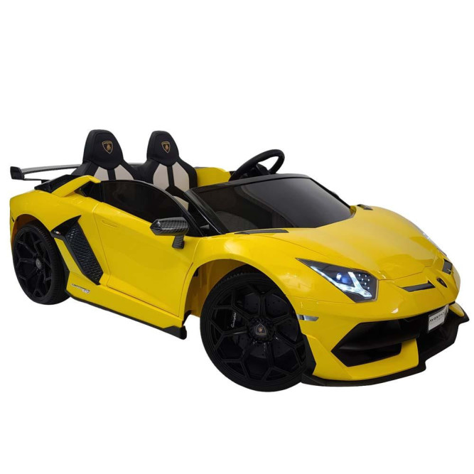 Детский электромобиль Lamborghini Aventador SVJ Yellow Carbon (дрифт, 15 км/ч, 24V) - SX2028S-YELLOW