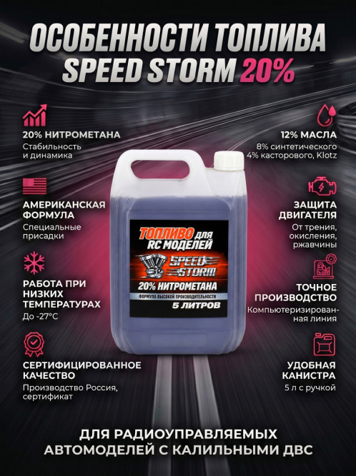 Топливо для радиоуправляемых машин Speed Storm Car 5л 20%  - SSC-20-5
