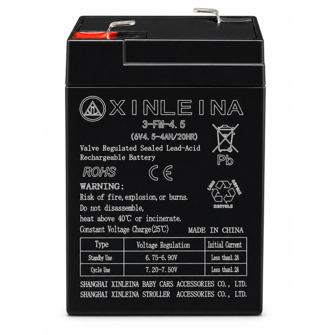 Аккумулятор XINLEINA 6V4.5Ah/20Hr - 3FM4.5