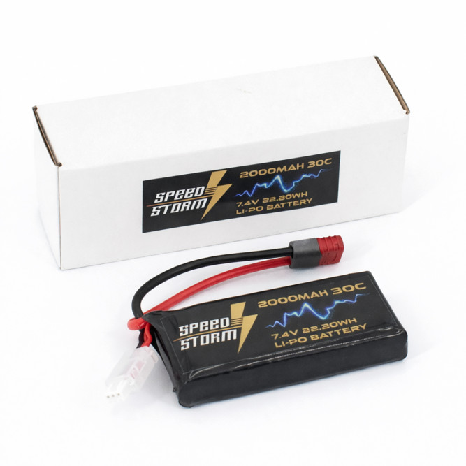 Аккумулятор Speed Storm Li-Po 7.4V 30C 2000 mAh разъем T-plug (Deans) - SS-2S2000-30-D