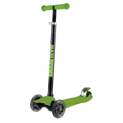 Самокат Maxiscoo Junior Трехколесный Детский со Светящимися Колесами, Зеленый - MSC-J101701
