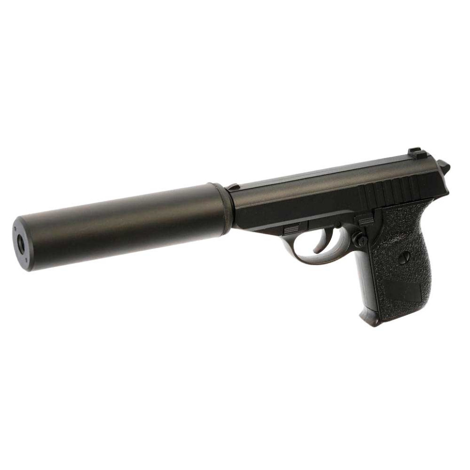 Пистолет пневматика металлический 15 см с глушителем - G.3A