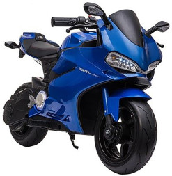 Детский электромобиль мотоцикл Ducati Blue (дисковый тормоз, 16 км/ч, 24V) - SX1629