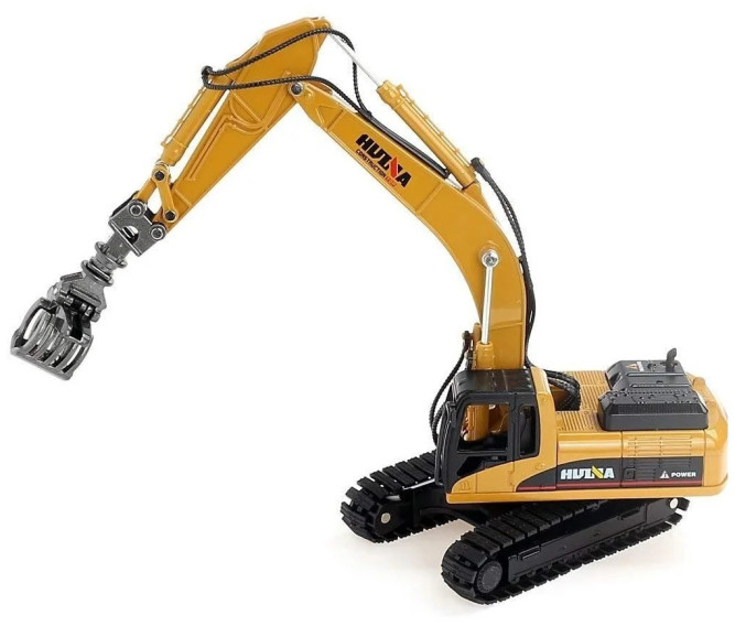 Металлический экскаватор с грейфером Hui Na Toys масштаб 1:50 - HN1713