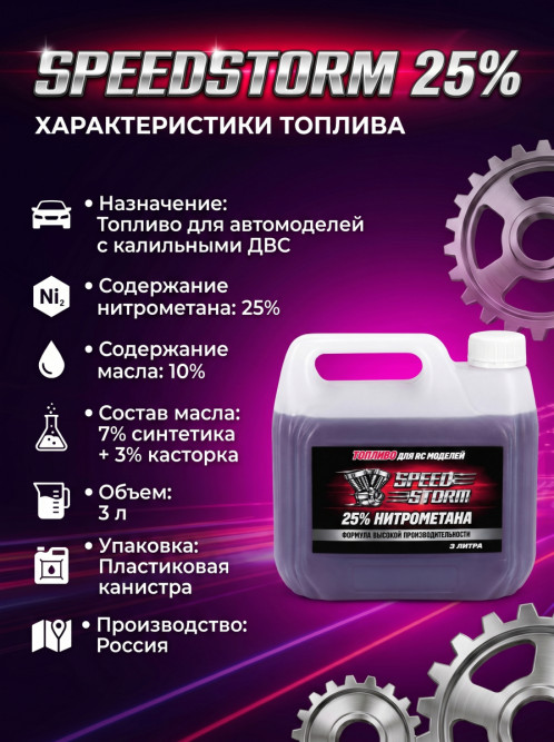 Топливо для радиоуправляемых машин Speed Storm Car 3л 25%  - SSC-25-3