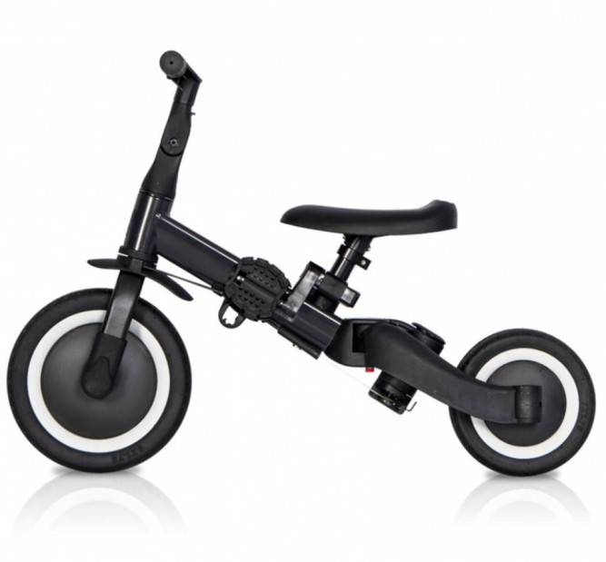 Детский беговел-велосипед 8в1 с крышей и ручкой, черный - TR008C-BLACK