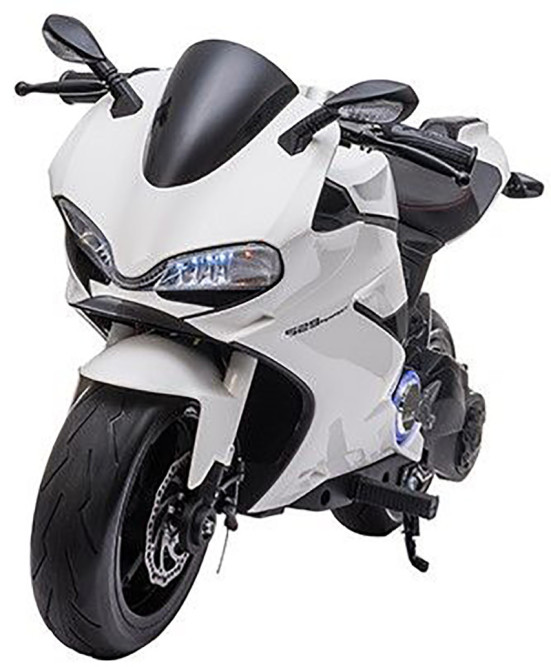 Детский электромобиль мотоцикл Ducati White (дисковый тормоз, 16 км/ч, 24V) - SX1629