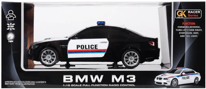 Радиоуправляемая машина GK Racer BMW M3 Coupe POLICE масштаб 1:18 - 866-1803PB-BLACK