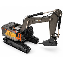 Металлический экскаватор с отбойным молотом HUI NA TOYS масштаб 1:50 - HN1723-YELLOW