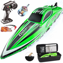 Радиоуправляемый катер Chasing Waves PRO с сумкой (41 см, 55 км/ч, Brushless) - HJ818PRO-GREEN-BAG