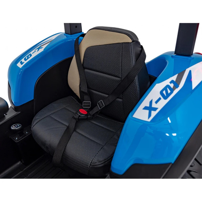 Детский электромобиль трактор с прицепом (синий, EVA, пульт, 24V) - BLT-206C-24V-BLUE