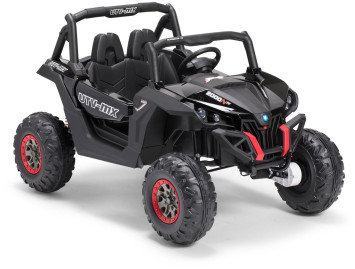 Двухместный полноприводный электромобиль Black Carbon UTV-MX Buggy 12V MP4 - XMX603-BLACK-PAINT-MP4