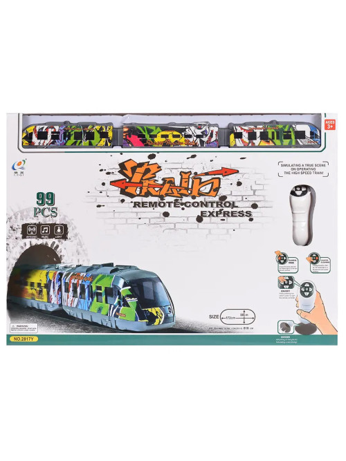 Железная дорога с пультом управления (поезд Экспресс, длина 616 см, свет, звук) - 2817Y