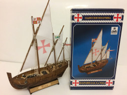 Конструктор из дерева корабль КАРАВЕЛЛА La Nina с инструментами - K09N