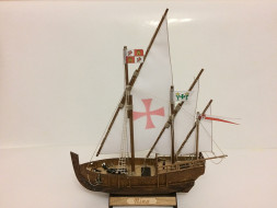 Конструктор из дерева корабль КАРАВЕЛЛА La Nina с инструментами - K09N