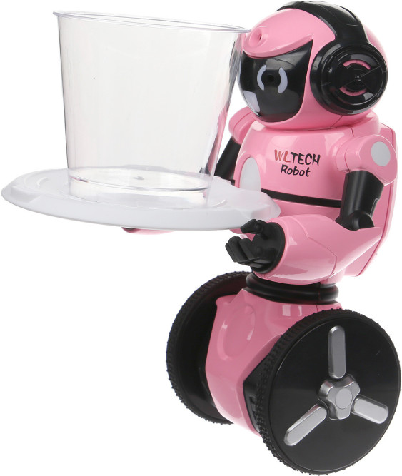 Розовый робот WL toys F4 c WiFi FPV камерой, управление через APP - WLT-F4-PINK