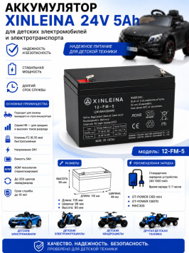 Аккумулятор XINLEINA 24V5Ah/20HR 12-FM-5 - X-12FM5