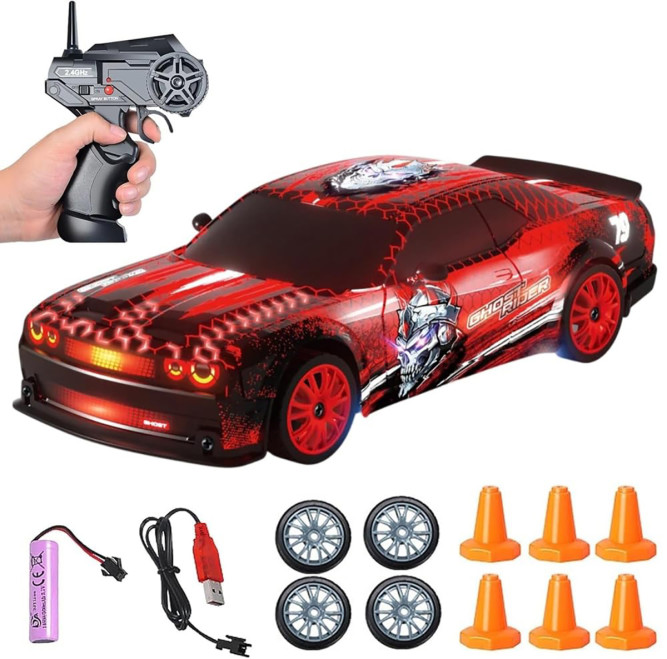 Радиоуправляемая машина для дрифта Dodge (19 см, 15 км/ч, сменные колеса, фишки) - SC24A24