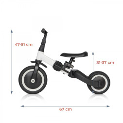 Детский беговел-велосипед 6в1 с родительской ручкой, белый - TR008-WHITE