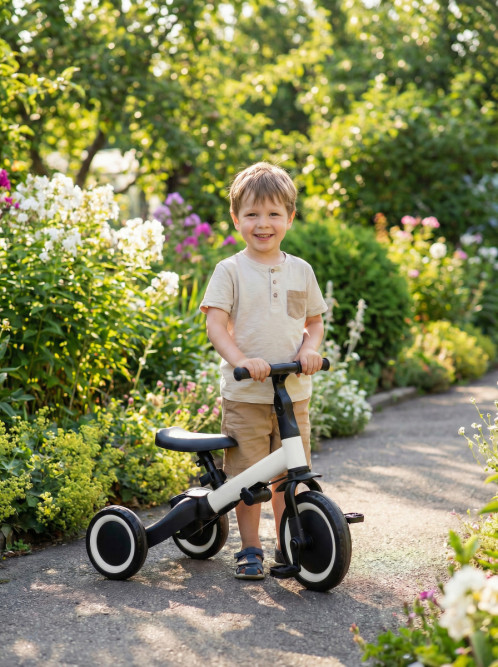 Детский беговел-велосипед 6в1 с родительской ручкой, белый - TR008-WHITE