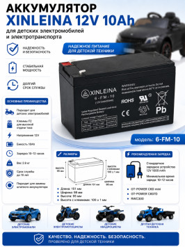 Аккумулятор XINLEINA 12V10Ah/20Hr - X-6FM10