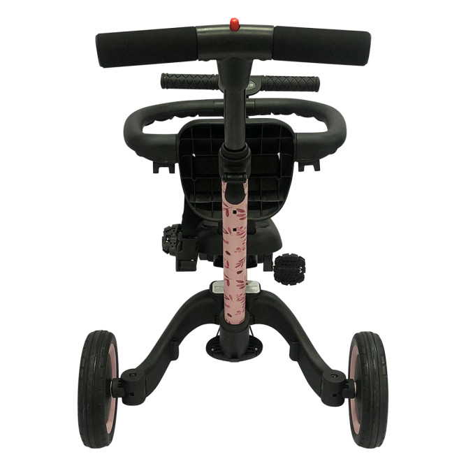 Детский беговел-велосипед 6в1 с родительской ручкой, розовый с рисунком - TR008-PINK-PAINT