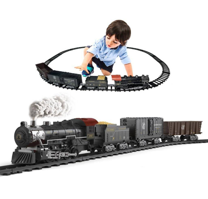 Детская железная дорога Fenfa с паром, свет, звук - 1613D