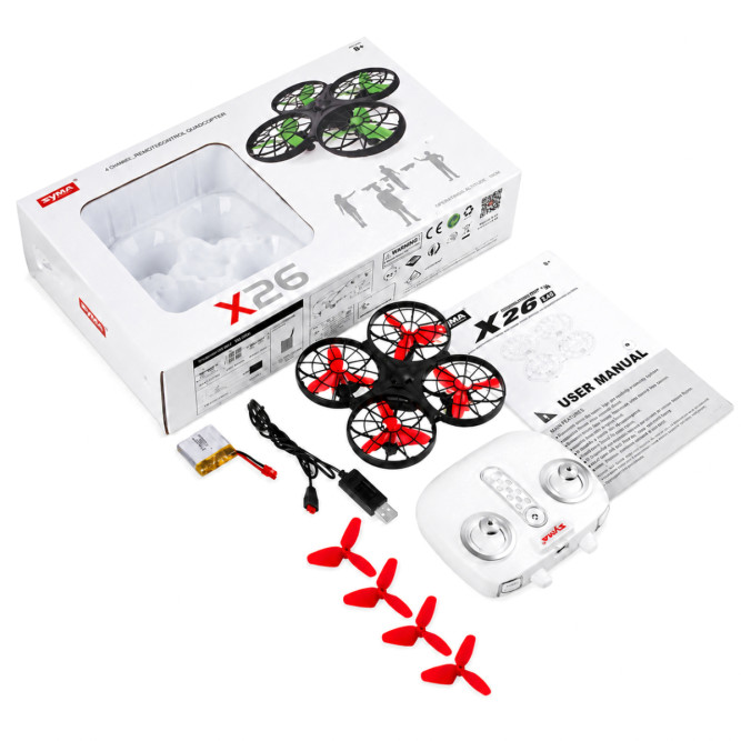 Радиоуправляемый квадрокоптер Syma X26 красный RTF 2.4G - SYMA-X26-RED