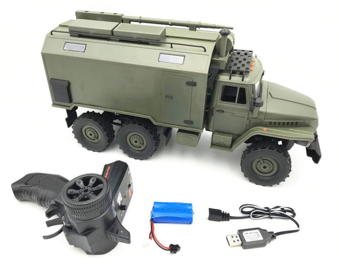 Радиоуправляемый внедорожник WPL Советский военный грузовик Урал 4WD 1:16 2.4G - WPLB-36