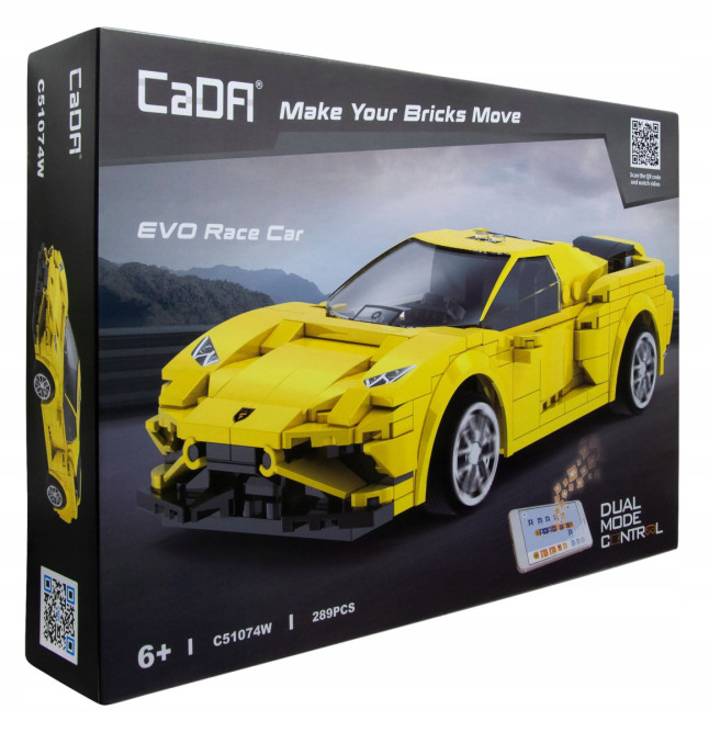 Радиоуправляемый конструктор CADA спортивный автомобиль EVO Race Car, 289 элементов - C51074W