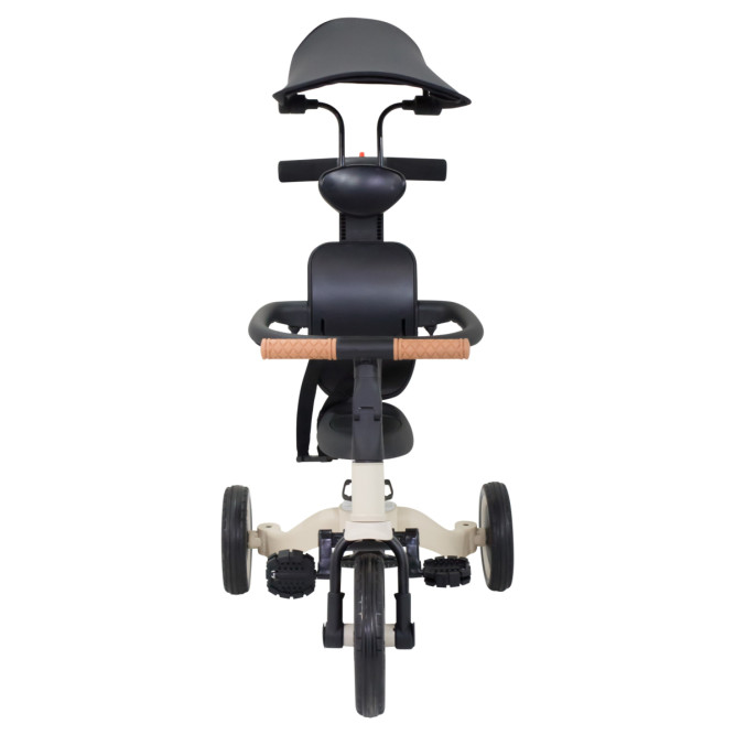 Детский беговел-велосипед 8в1 с крышей и ручкой, бежевый - TR008C-BEIGE