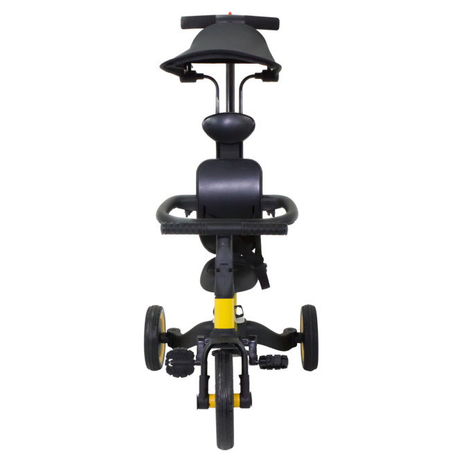 Детский беговел-велосипед 8в1 с крышей и ручкой, желтый - TR008C-YELLOW