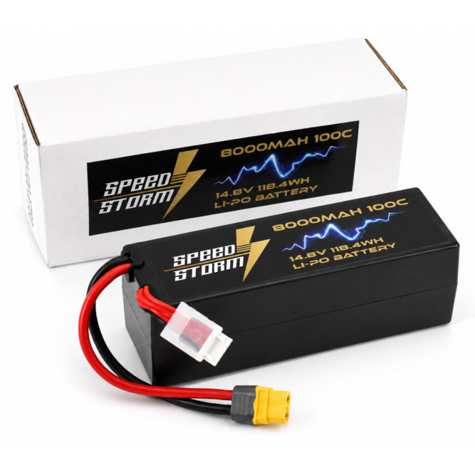 Аккумулятор Speed Storm Li-Po 14.8V 100C 8000 mAh Hard Case разъем XT60 - SS-4S8000-100-XT60