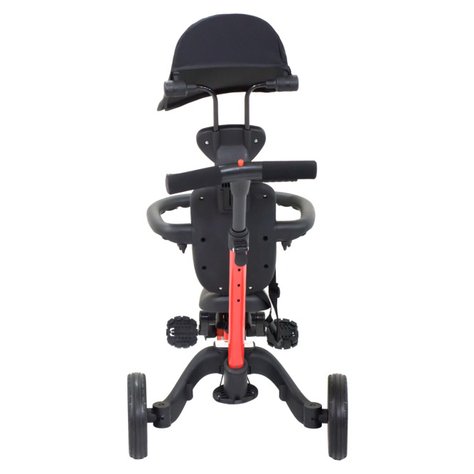 Детский беговел-велосипед 8в1 с крышей и ручкой, красный - TR008C-RED