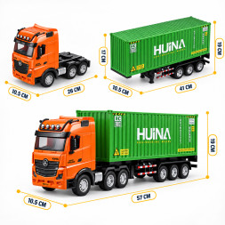 Радиоуправляемый грузовик контейнеровоз HUINA 1:18 - HN1317-GREEN