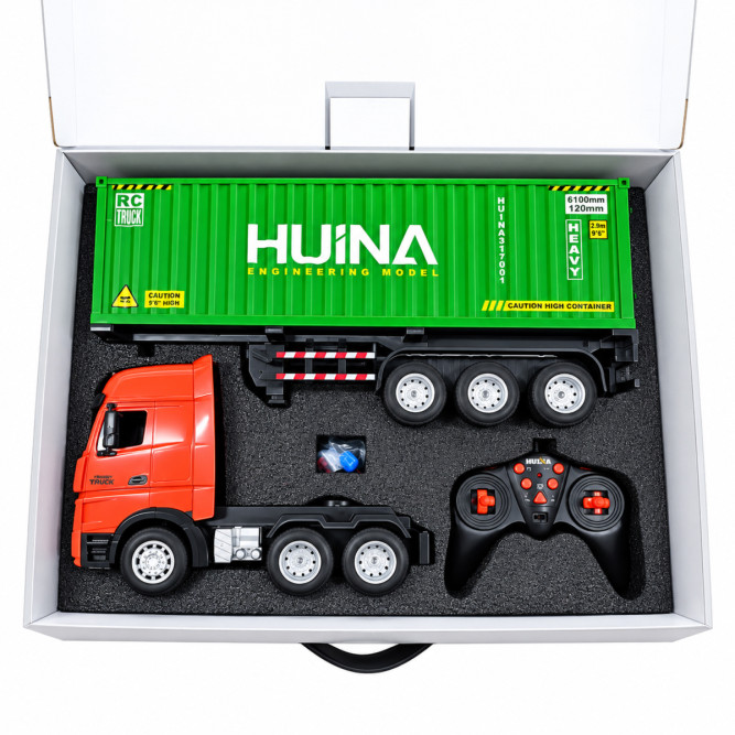 Радиоуправляемый грузовик контейнеровоз HUINA 1:18 - HN1317-GREEN