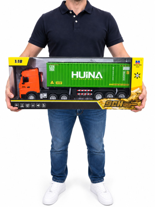 Радиоуправляемый грузовик контейнеровоз HUINA 1:18 - HN1317-GREEN