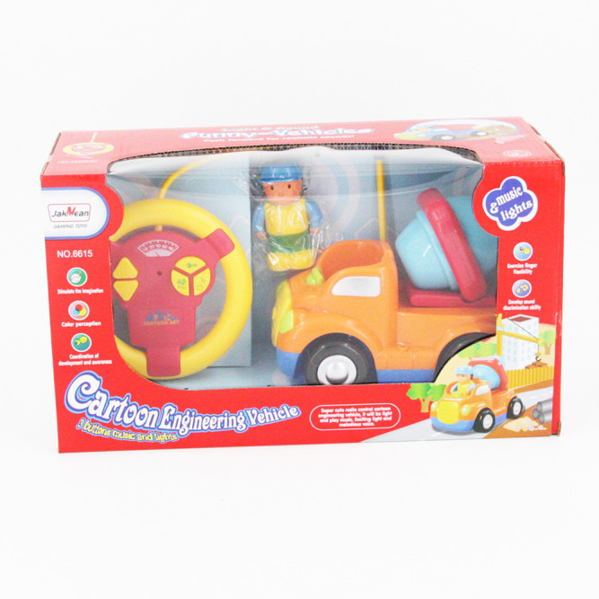 Детская оранжевая радиоуправляемая машина - бетоновоз - 6615-O